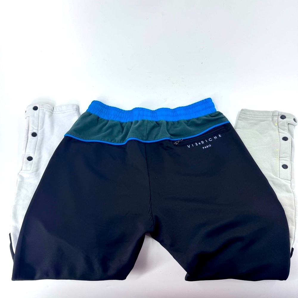 VIE RICHE Black and Blue‎ Joggers with Elastic Waistband and Color Blocking - Picture 7 of 11